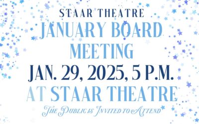 Board of Directors of STAAR Theatre Meets Jan. 29